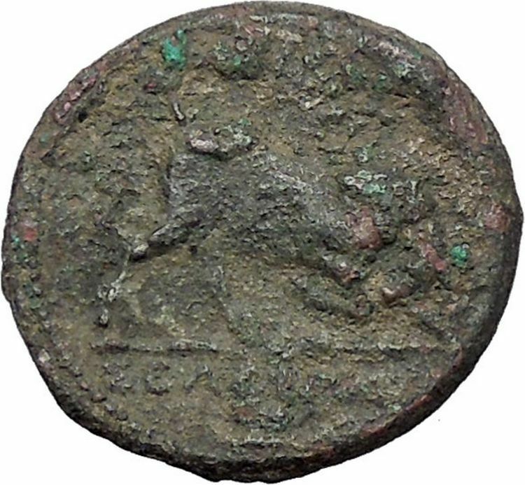 Seleukos I, Nikator 312BC Ancient Rare Greek Coin Medusa Protection Bull i47601