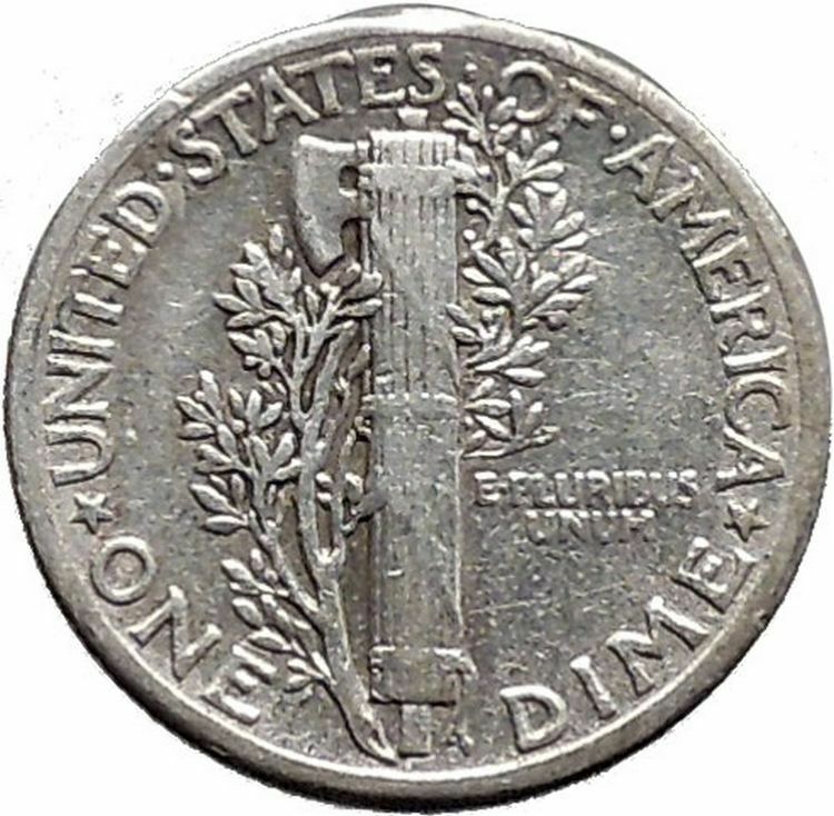 Mercury Winged Liberty Head 1942 Dime United States Silver Coin Fasces i48122