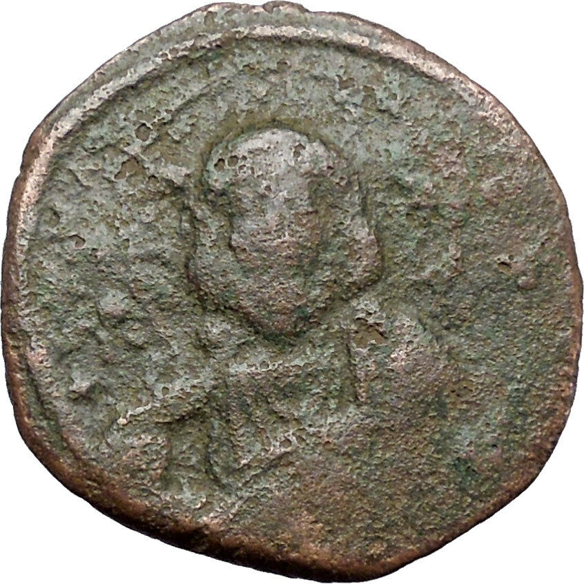 JESUS CHRIST Class A2 Anonymous Ancient 1025AD Byzantine Follis Coin i48279