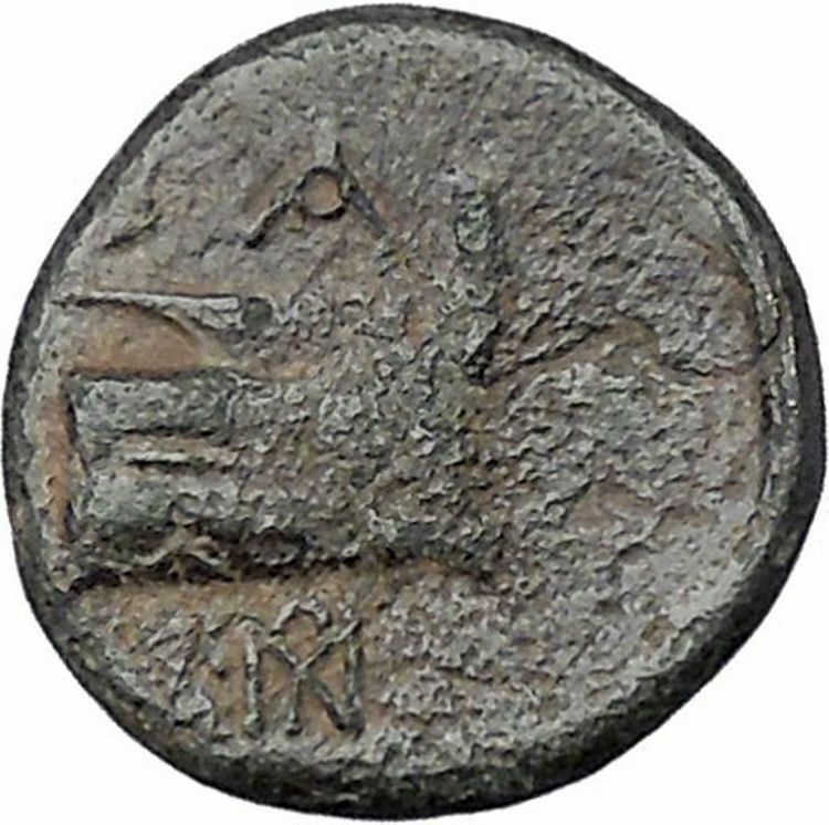 Demetrius I Poliorcetes Helmet Macedon Kingdom Galley Ship Greek Coin i47164