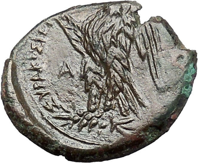 SYRACUSE in SICILY 287BC Zeus Eagle TYRANT HIKETAS Ancient Greek Coin i49201