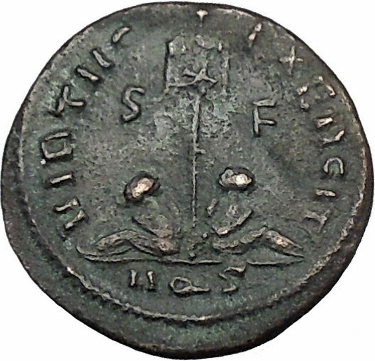 LICINIUS II Junior 321AD Aquileia CAPTIVES Vexillum Ancient Roman Coin i49822