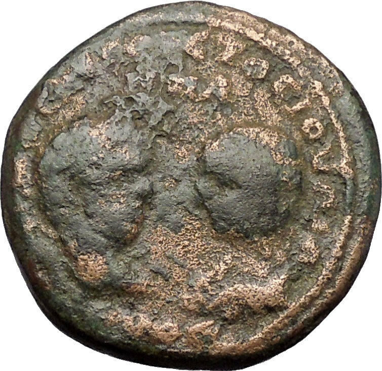 CARACALLA & JULIA DOMNA 198AD Marcianopolis Tyche Ancient Roman Coin i48714