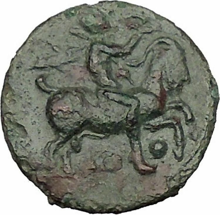 HIMERA in SICILY 420BC Pan rides Goat Nike Authentic Ancient Greek Coin i51588