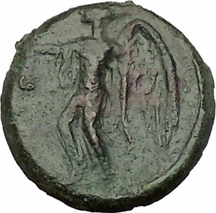 HIMERA in SICILY 420BC Pan rides Goat Nike Authentic Ancient Greek Coin i51588