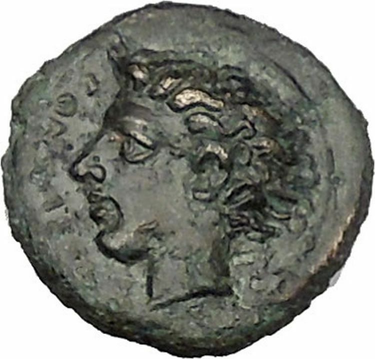 KATANE in SICILY 415BC river-god Amenanos Thunderbolt Ancient Greek Coin i51583