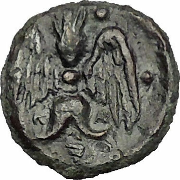 KATANE in SICILY 415BC river-god Amenanos Thunderbolt Ancient Greek Coin i51583