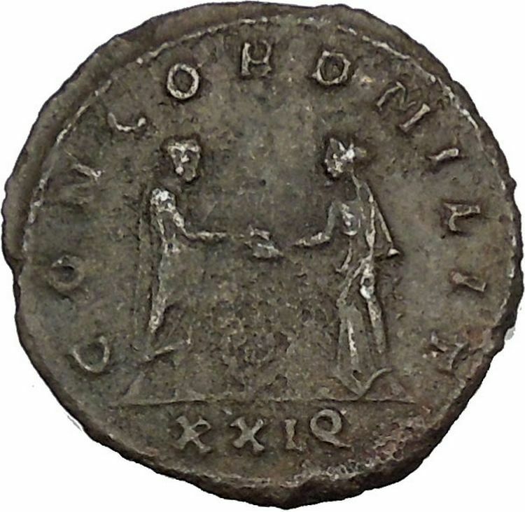 Tacitus shaking hands with Concordia 275AD Very rare Ancient Roman Coin i52069