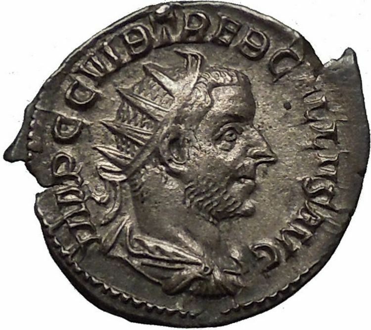 TREBONIANUS GALLUS 251AD Rare Silver Ancient Roman Coin PAX Pease Cult i52332