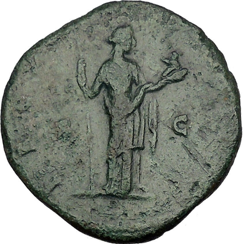 FAUSTINA II Marcus Aurelius Wife Sestertius Ancient Roman Coin Fertility i52083