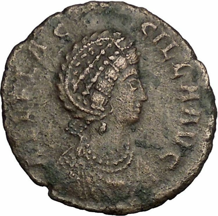 AELIA FLACILLA 379AD Ancient Roman Coin VICTORY Goddess Cult CHI-RHO i52104