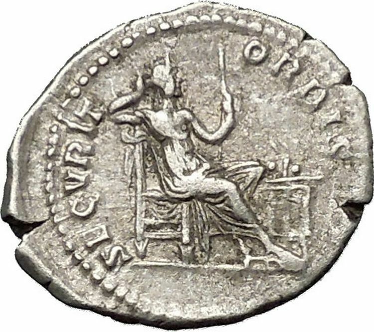 CARACALLA Authentic Rare Ancient Silver Roman Coin Securitas Security i52280