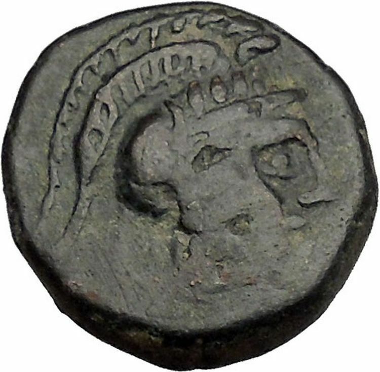 PELLA in MACEDONIA 168BC Roman Quaestor Tamios Athena Bull Greek Coin i50860