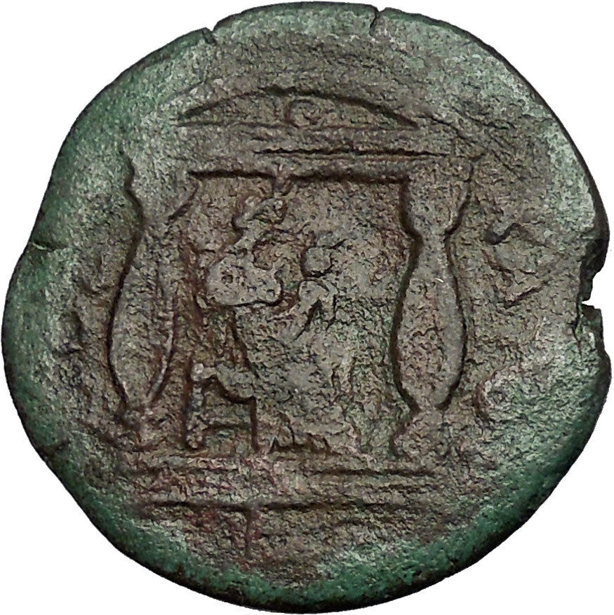 ANTONINUS PIUS Isis Harpokrates Horus Temple Alexandria Egypt Roman Coin i52373