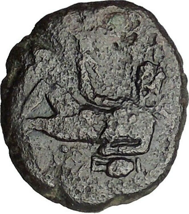 KATANE in SICILY 2-1CenBC RARE R1 River-God Amenanos Owl Greek Coin i53000