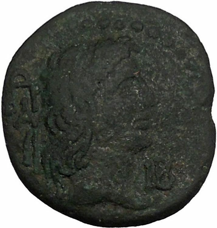 King of Bosporus Apurgus & Roman Emperor TIBERIUS 37AD Ancient Greek Coin i52986