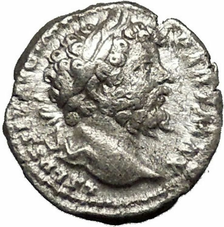 SEPTIMIUS SEVERUS 199AD Silver Ancient Roman Coin Zeus Jupiter Cult i53226