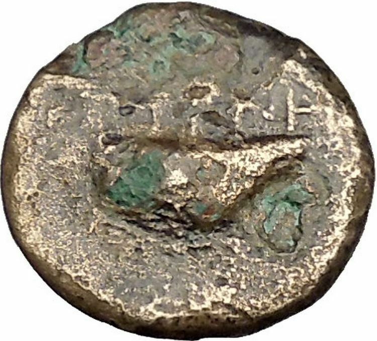 GRYNION or Gyrneion Aeolis 306BC Apollo Shell RARE Ancient Greek Coin i52750