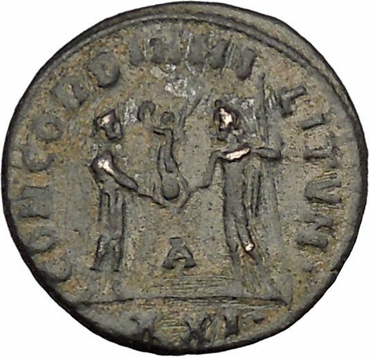 DIOCLETIAN receiving Victory from Jupiter 286AD Rare Ancient Roman Coin i51076