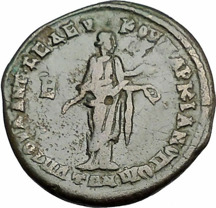 ELAGABALUS and JULIA MAESA 218AD Marcianopolis Hygeia Salus Roman Coin i50892