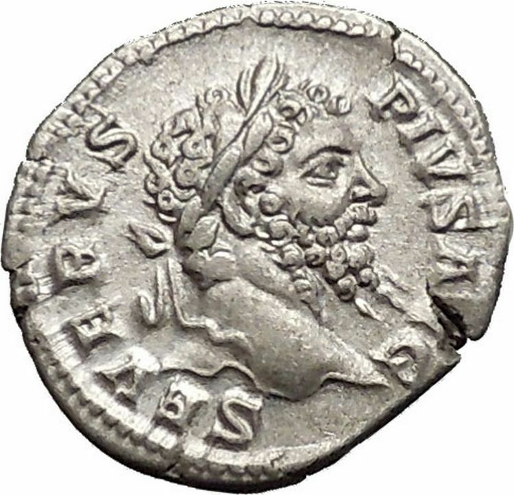 SEPTIMIUS SEVERUS 201AD Silver Ancient Roman Coin ROMA with Victory i51126