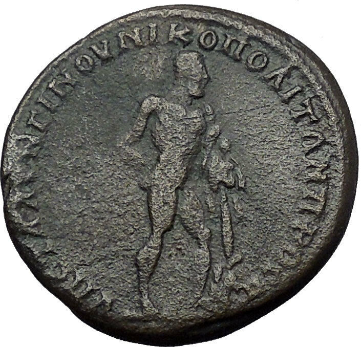 MACRINUS 218AD Farnese Hercules Nicopolis ad Istrum Ancient Roman Coin i54431