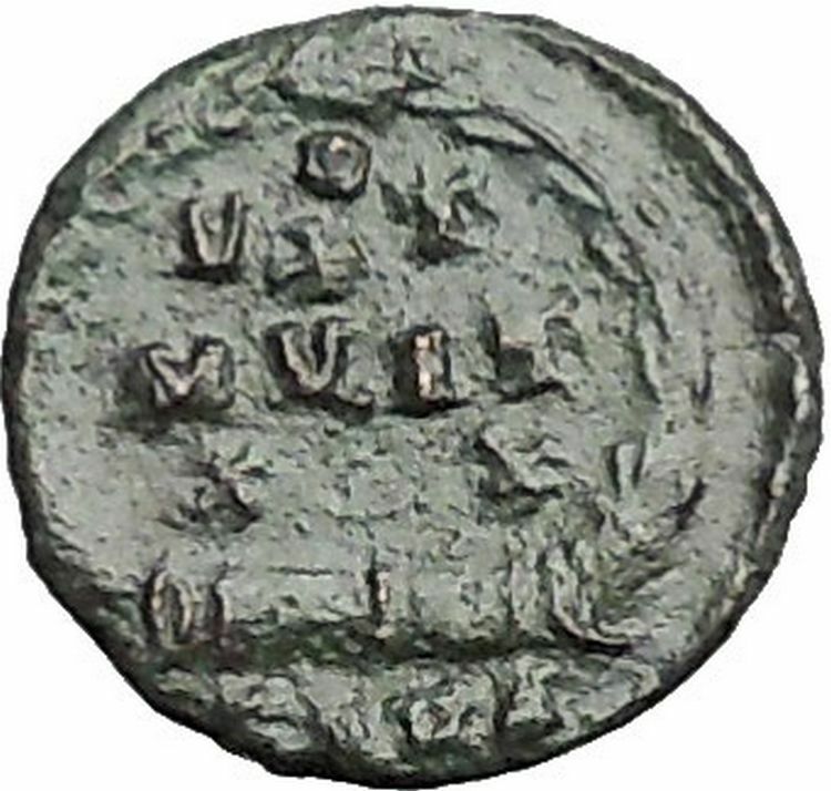 THEODOSIUS I the Great RARE Authentic Ancient Roman Coin Wreath i54867