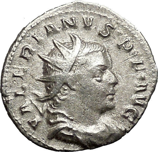 VALERIAN I 253AD Silver Ancient Roman Coin Sol with whip Sun God Cult i55133