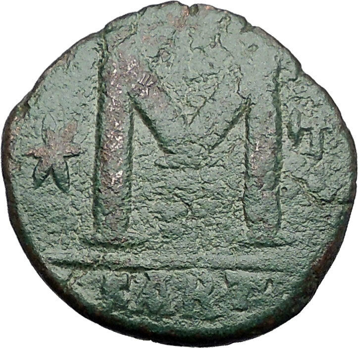 JUSTINIAN I the GREAT 527AD Follis of Carthage Ancient Byzantine Coin i55527