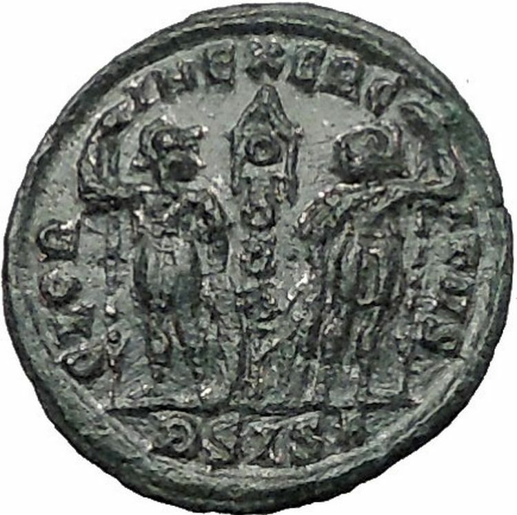 DELMATIUS Dalmatius 335AD Roman Caesar Ancient Coin Soldiers Legions i55536