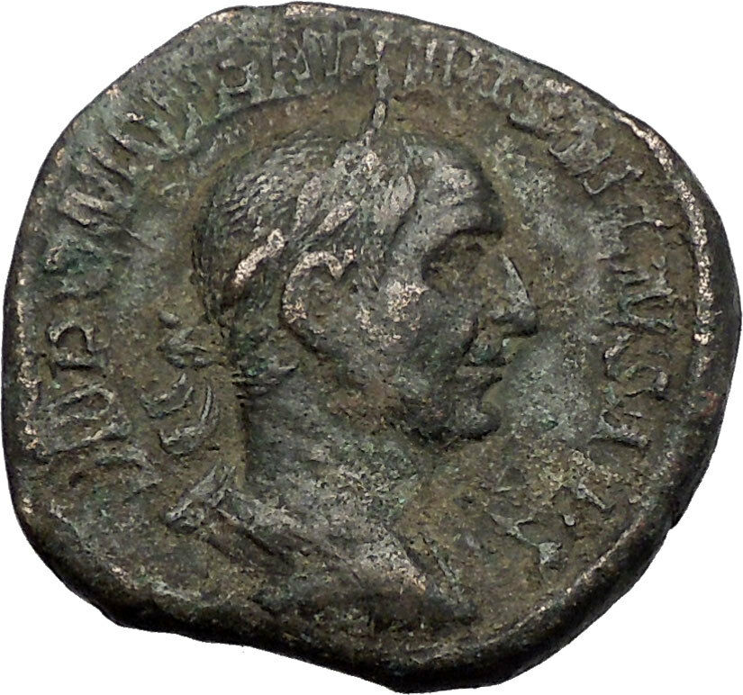 TRAJAN DECIUS 249AD Rome Sestertius Pannonia Authentic Ancient Roman Coin i56210