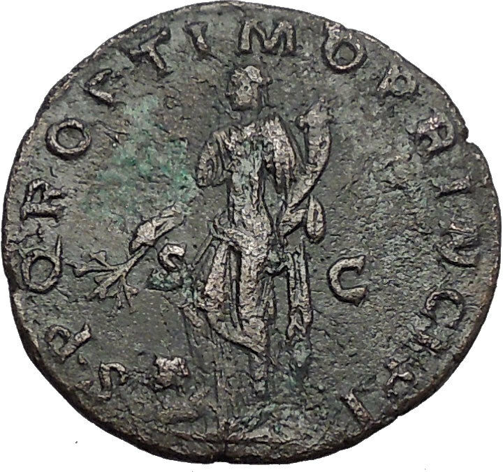 TRAJAN 105AD Rome As PAX Peace Captive Authentic Ancient Roman Coin i56207