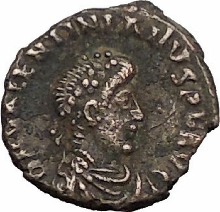 Valentinian II 375AD Authentic Ancient Roman Coin Wreath of success i56529