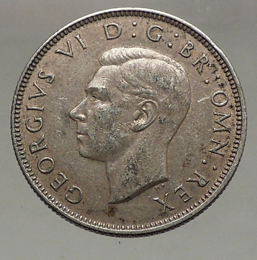 1941 United Kingdom Great Britain GEORGE VI Silver Florin 2Shillings Coin i56669