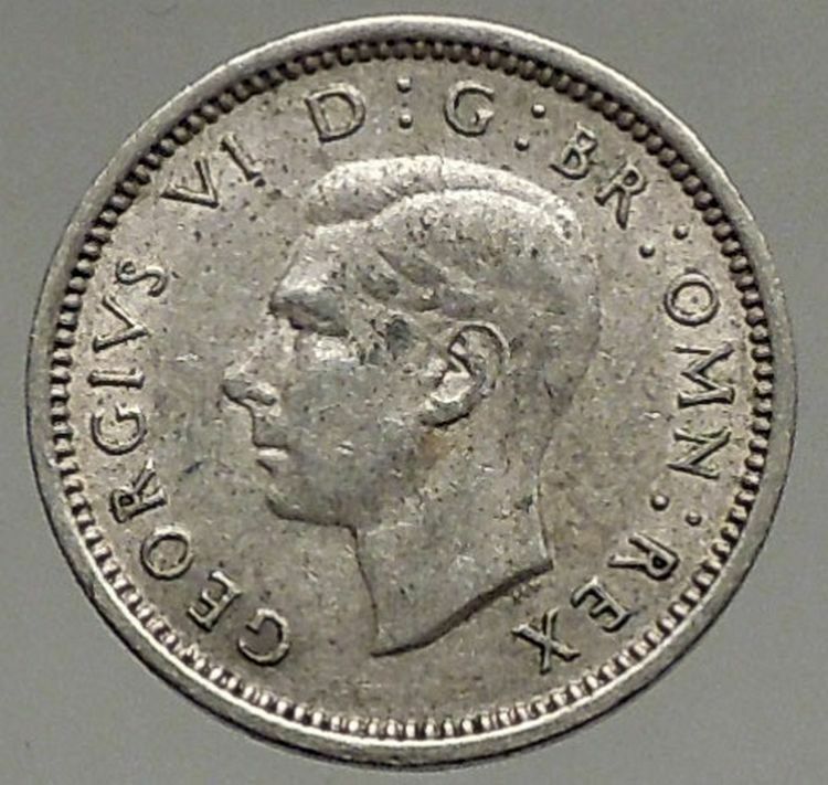 1940 UK Great Britain United Kingdom GEORGE VI Threepence Silver Coin i56878