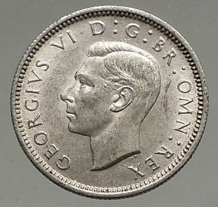 1946 UK Great Britain United Kingdom KING GEORGE VI Silver SIXPENCE Coin i56883