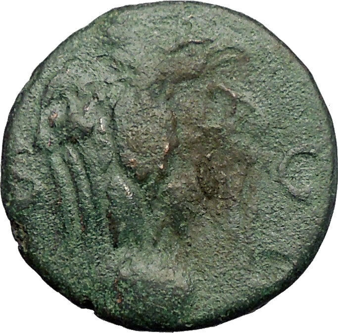 NERO 64AD Balkan Possibly Perinthus EAGLE GLOBE Ancient Roman Coin RARE i57581