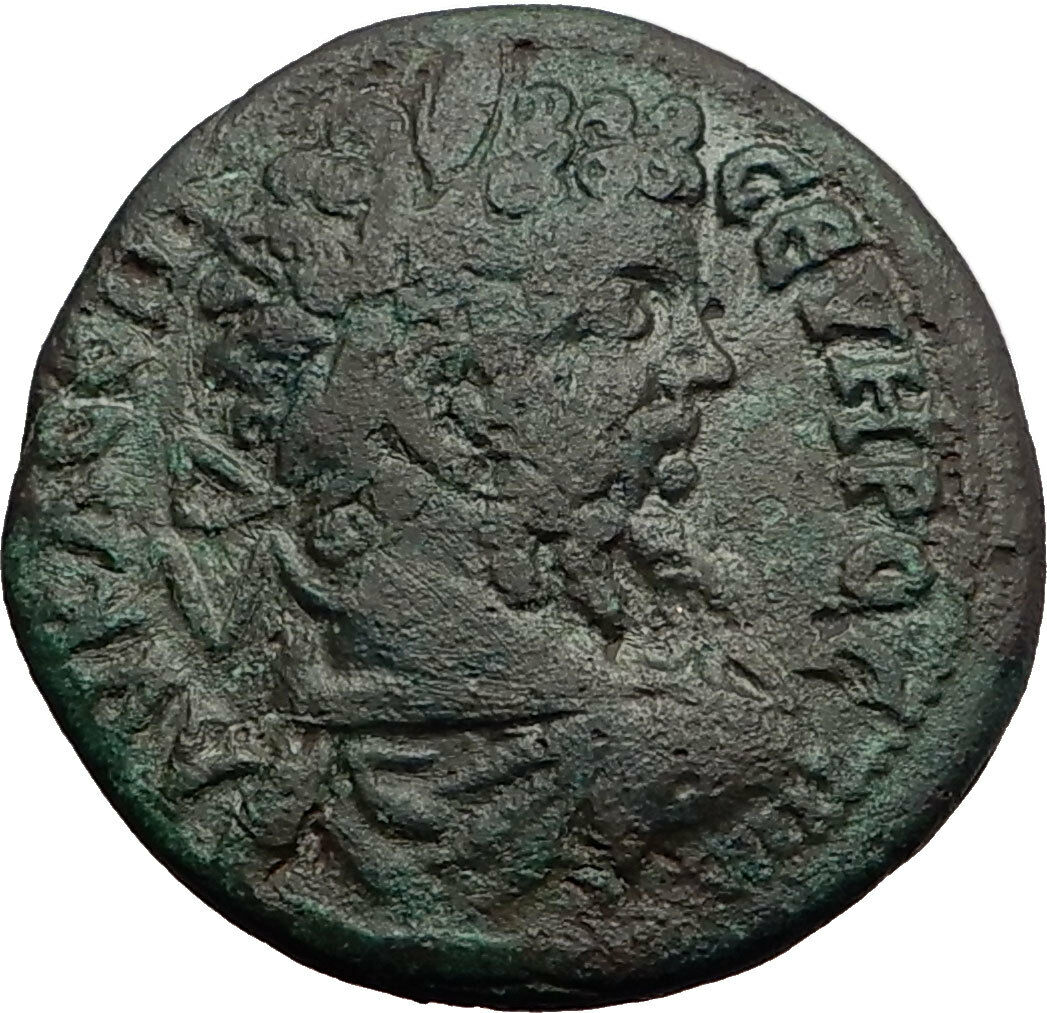 SEPTIMIUS SEVERUS in ROW Galley Ship Anchialus Thrace Ancient Roman Coin i57969