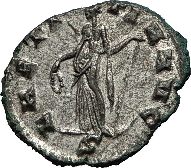 Gallienus 253AD Milan Authentic Silver Ancient Roman Coin Laetitia Rare i58986