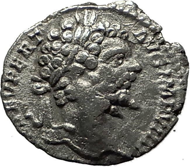 SEPTIMIUS SEVERUS 197AD Authentic Rare Silver Ancient Roman Coin HERCULES i59471