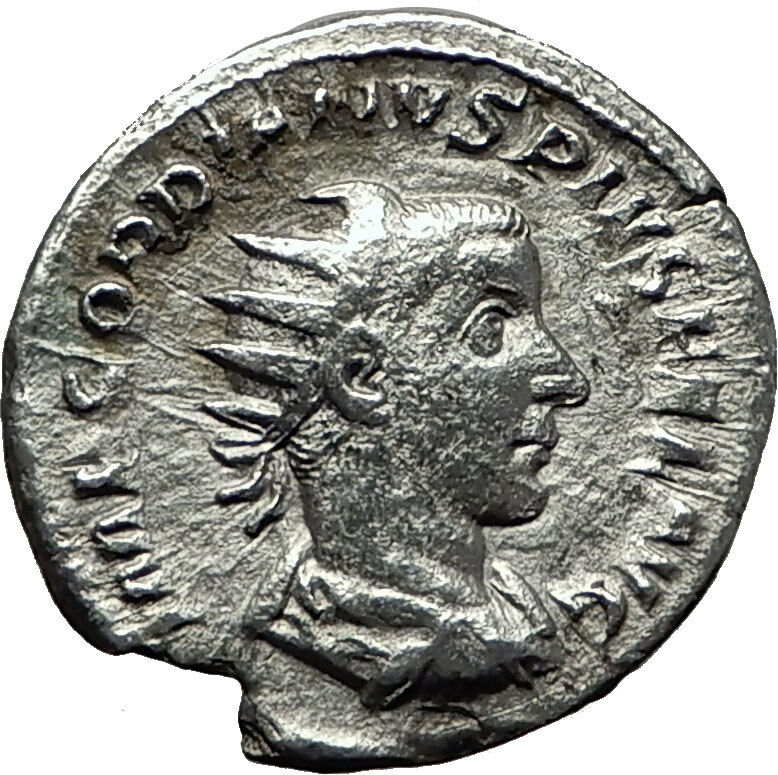 GORDIAN III 243AD Authentic Original Ancient Silver Roman Coin Victory i59214