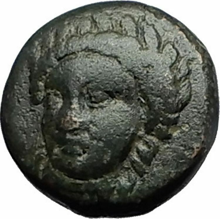 GRYNION or Gyrneion Aeolis 306BC Apollo Shell RARE Ancient Greek Coin i59272