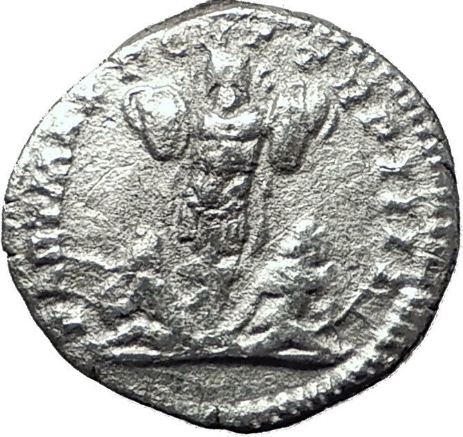 CARACALLA 201AD Silver Authentic Ancient Roman Coin Trophy Tropaion Rare i59502