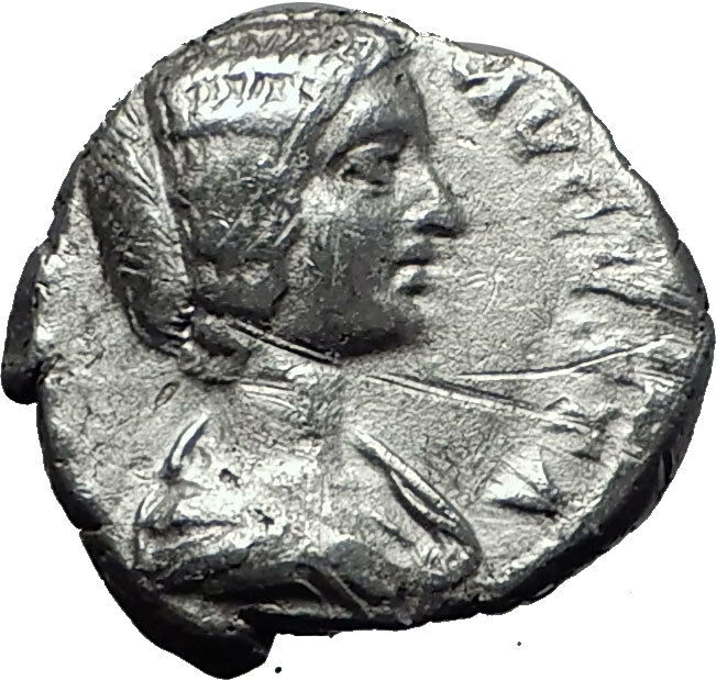 JULIA DOMNA 196AD Genuine Authentic Ancient Silver Roman Coin Hilaritas i60312