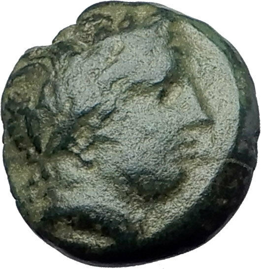 OLYNTHOS MACEDONIA 420BC Chalkidian League Ancient Greek Coin APOLLO LYRE i61300