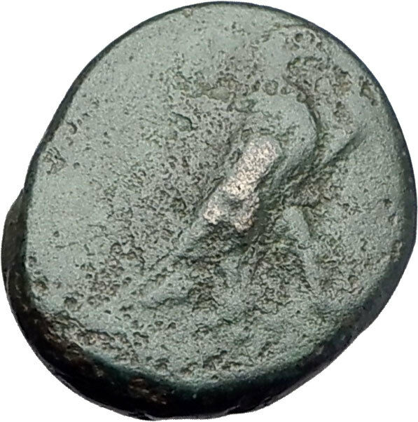 KYME in AEOLIS Original 350BC Authentic Ancient Greek Coin EAGLE & VASE i61831