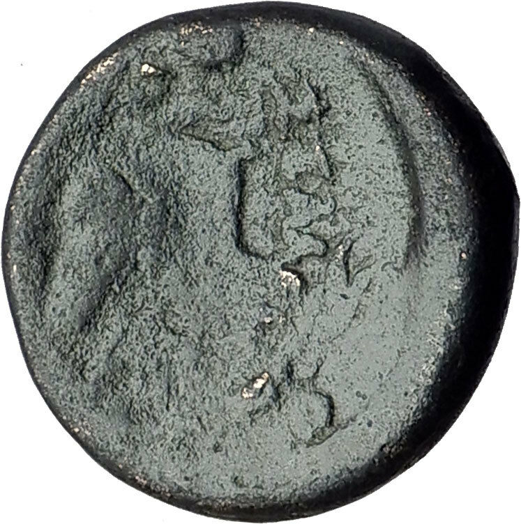 THESSALONICA in MACEDONIA 2-1CenBC Ancient Greek Coin DIONYSUS & GRAPES i61436