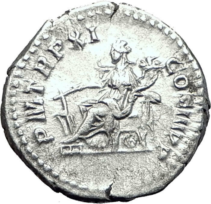 SEPTIMIUS SEVERUS 203AD Silver Authentic Ancient Roman Coin Fortuna i61512