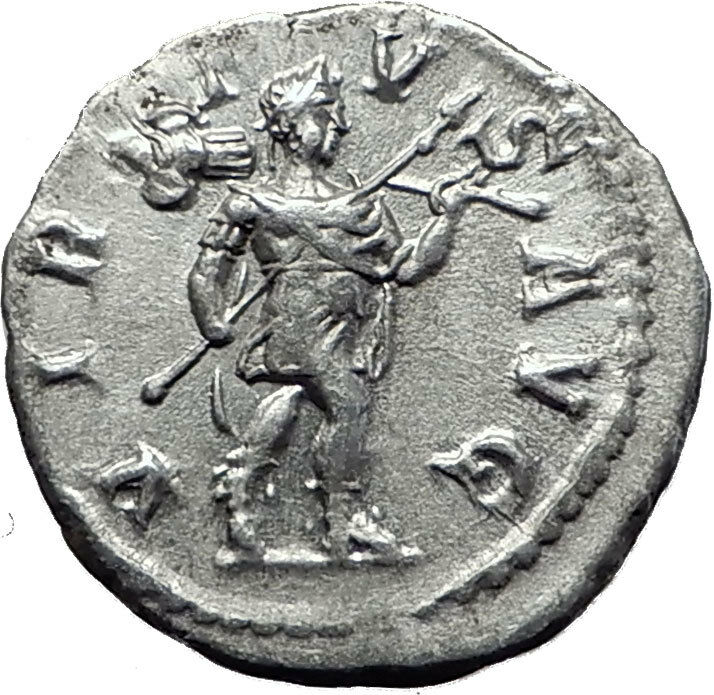 SEVERUS ALEXANDER 228AD Silver Genuine Ancient Roman Coin MARS Trophy i61516