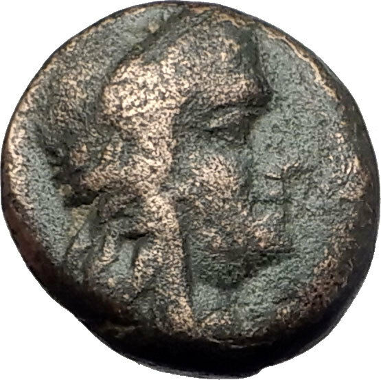 ELAIA in AEOLIS 2-1CentBC Authentic Ancient Greek Coin DEMETER & TORCH i62093